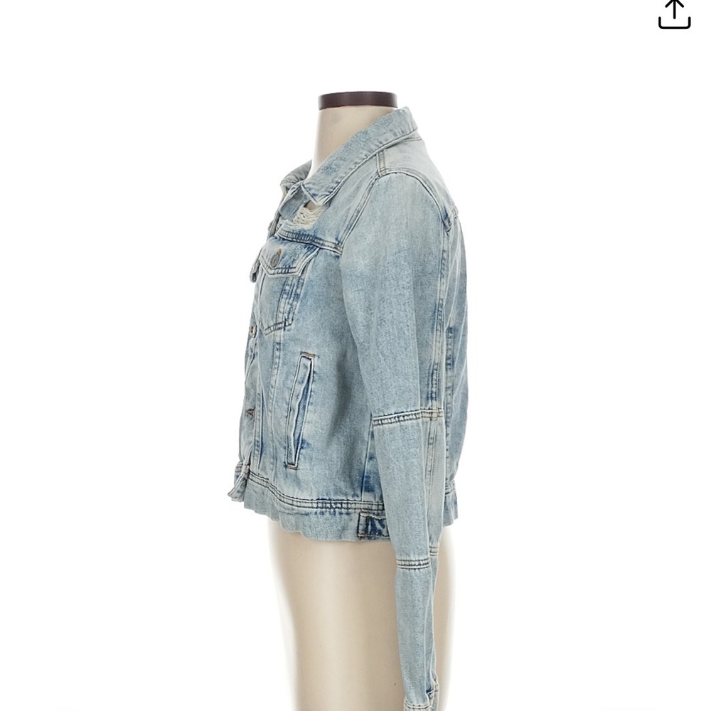Free People Blue Cropped Jean Jacket - Picture 3 of 5